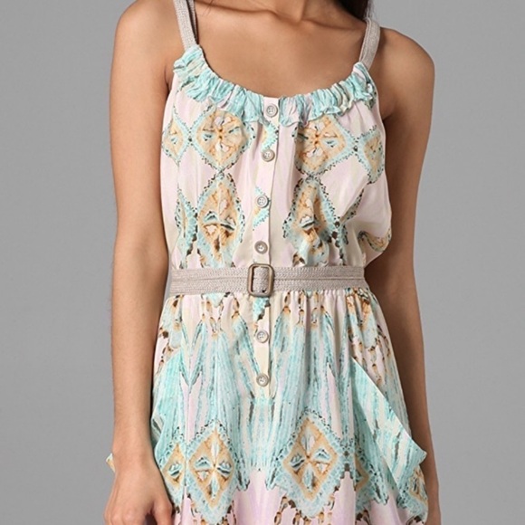 Nanette Lapore Silk Boho Dreamcatcher Maxi Dress Size 4 - Picture 6 of 16